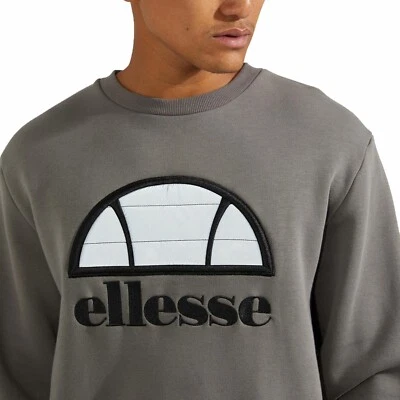 Sudadera ellesse Manto Logo Reflectante Para Hombres Algodón Cuello Redondo Gris Sudadera Top Foto 1 de 4
