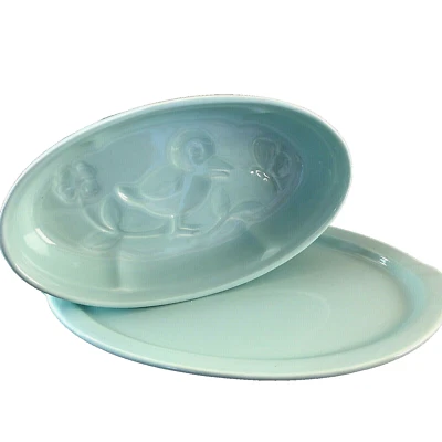 Vintage Keramik Puddingform Ente türkis  Backform 50er 60er MID CENTURY - Bild 1 von 4