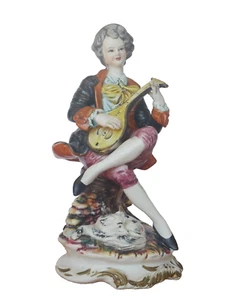 vintage porcelain painted figirine branded Capodimonte Italy made - Musician - Picture 1 of 11