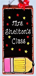 Personalize TEACHER Class SIGN Classroom Name Wall Door Hanger School Plaque - Picture 1 of 1