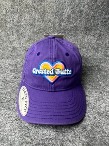 Crested Butte Colorado Baseball Hat Youth Strapback Purple Heart Mountain NWT - Picture 1 of 5