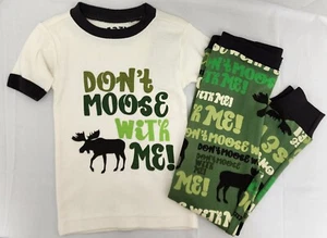 Lazy One Kids Pajama Set "Dont Moose with me" Grn SS Shirt & Pants. PJ's Size 3T - Picture 1 of 7