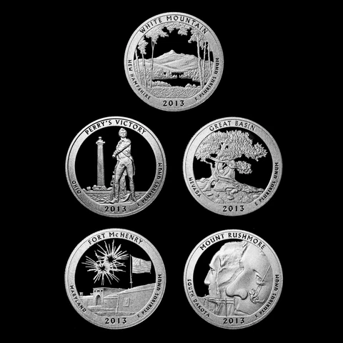 2013 S America the Beautiful National Parks Silver Mint Proof Set in Coin Flips Cover