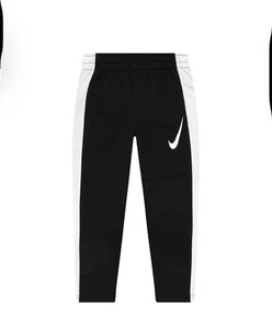 NIKE boys pull on dri fit black & white sweatpants size xs 4 track pants - Picture 1 of 9