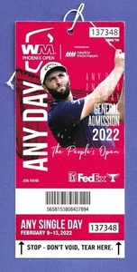 SCOTTIE SCHEFFLER 1ST PGA WIN, 2022 WASTE MANAGEMENT PHOENIX OPEN GOLF TICKET - Picture 1 of 2