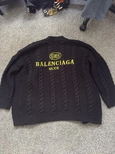 Balenciaga Black Cardigan , size L , cotton/silk - Picture 1 of 9