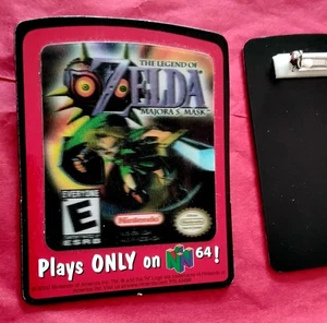 Rare Authentic Nintendo 64 Zelda Majoras Mask Lenticular Pin, new - Picture 1 of 5