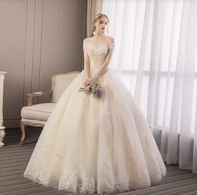 Желтый шампанского свадебные платья новое поступление свадебные бальные платья с плеча - Изображение 1 из 4