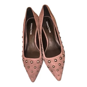 Zapatos de salón Donald J. Pliner Bazie de gamuza topo tacón de gatito en punta para mujer 9,5 M - Imagen 1 de 9