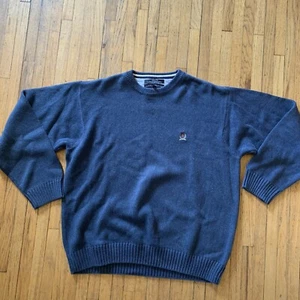 Vintage Tommy Hilfiger Crest Sweatshirt Mens 2XL Crewneck Pullover Blue - Picture 1 of 4