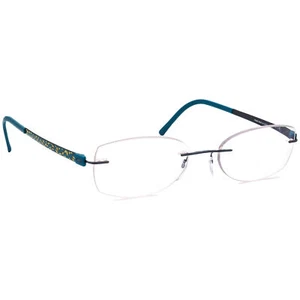 Silhouette Eyeglasses 4548 40 6063 Titan Blue Rimless Frame Austria 53[]19 135 - Picture 1 of 6