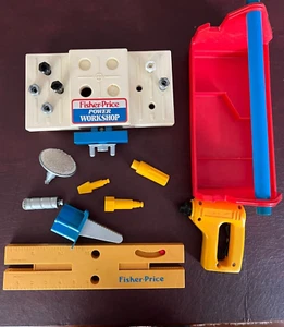 Vintage 1986 Fisher Price Power Workshop Tool Play Set - Power Tool Works! - Picture 1 of 16