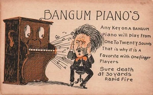 Postcard ~ Bangum Pianos, A Favorite with One Finger Players - Picture 1 of 2