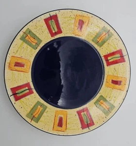 Plato de ensalada Pfaltzgraff Sedona diseño geométrico colores primarios múltiples disponibles - Imagen 1 de 3