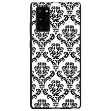 Hard Case Cover for Samsung Galaxy Note White Black Damask Pattern