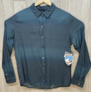 NWT Kuhl Women's Strata Flannel Long Sleeve Button Shirt Veridian Size Medium - Picture 1 of 12