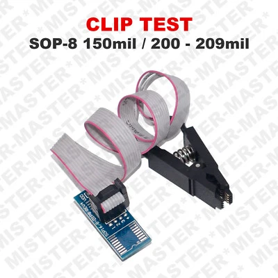 CLIP TEST SOP-8 150mil SOP-8 200 - 209mil  PER PROGRAMMATORI CH341A EZPxxxx ECC. - Immagine 1 di 2