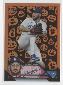 ALEX VESIA 2023 Topps Update US261 Jack-o-Lantern Orange & Black Dodgers! Rare!