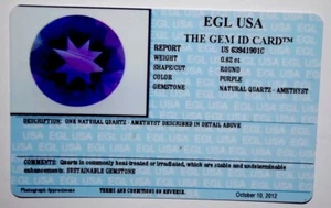 EGL USA CERTIFIED NATURAL QUARTZ AMETHYST ROUND PURPLE 0.82 CT - Picture 1 of 4