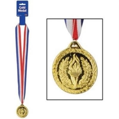 BEISTLE Olympic Style Gold Medal with Ribbon Olympics International Decoration
