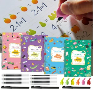 Grande Libro di Scrittura a Mano Pratica per Bambini Confezione da 4 - Prescolare - Foto 1 di 5