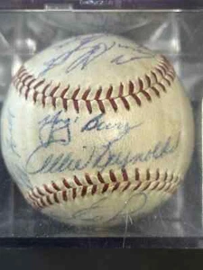 Yogi Berra Rizzuto Yankees 1954 Team Signed  American League Baseball CAS COA - Picture 1 of 6