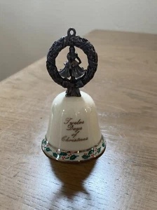 Reed And Barton Ceramic 12 Days Of Christmas Bell Ornament 1997 8th Ladies Dance - Picture 1 of 2