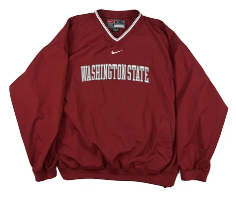 Vintage Nike Washington State Cougars Windbreaker Jacket Mens 2XL Red Pullover Cover