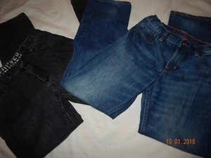 (2) Pr Gap and Crazy 8 Boys size 14 Black and Blue Jeans  - Picture 1 of 11