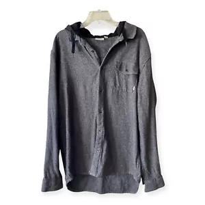 Vans Shacket Uomo in Lana con Cappuccio Nero Grigio Taglia XL - Foto 1 di 7