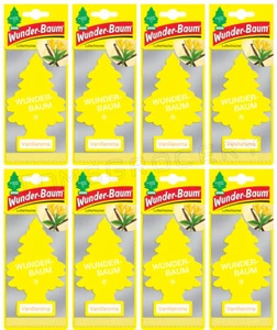 8 x WUNDER BAUM VANILLAROMA Car Scents Hanging Little Trees Air Freshener - Picture 1 of 3