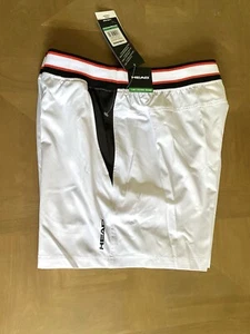 HEAD Men’s Professional Tennis Shorts Sz XL White Navy - Picture 1 of 8