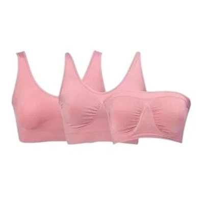 Rhonda Shear 3 Pack Best of Ahh Bra Size XL Stretch Seamless Dusty Rose 553.2 - Image 1 of 4