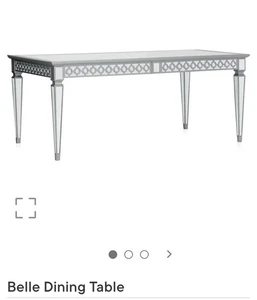 Belle Glam Mirrored DInning Table - New - Picture 1 of 4