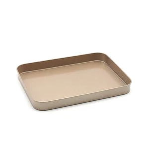 Plato para hornear rectangular de 10 pulgadas antiadherente para pasteles hoja de acero dorado - Imagen 1 de 5