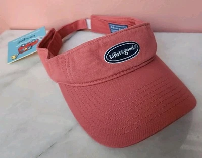 Life is Good 10 Aniversario Visera Sombrero Rosa Coral Ajustable Nuevo Con Etiquetas ¡Nuevo! Foto 1 de 4