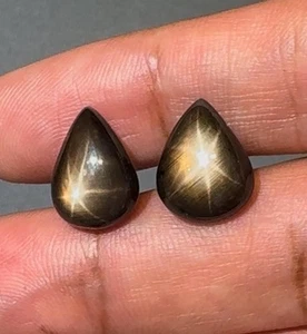 15.16ct Beautiful Pear 100% Natural Rare Black Star Sapphire - Picture 1 of 2