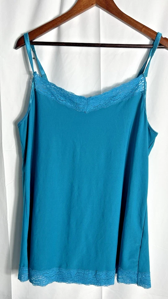 Camiseta sin mangas vintage Avenue camisola 18/20 encaje verde azulado elástico hada grunge Y2K Foto 1 de 4