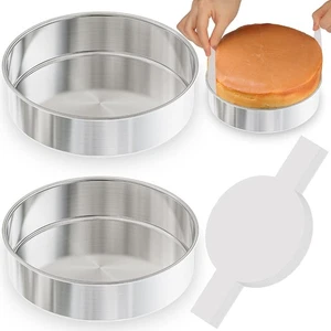 8 Zoll Runde Kuchenformen 2er Set, Antihaft Edelstahl Backformen Set mit... - Bild 1 von 2