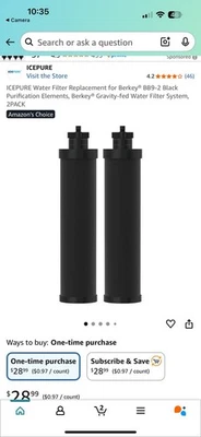 ICEPURE Water Filter Replacement for Berkey BB9-2 Black Purification 2PACK - Image 1 of 4