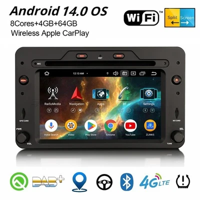 Android 14 Alfa Romeo 159 Sportwagon Spider Brera DAB+ Autoradio 4G NAVI CarPlay - Bild 1 von 4