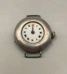 Antique Sterling Silver Case Trench Watch For Restoration - Picture 1 of 7