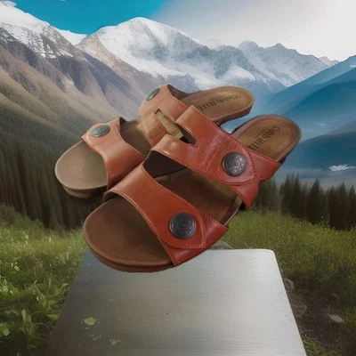 Sandalias Cobb Hill by New Balance de cuero naranja con correa abierta para mujer talla 9W  Foto 1 de 4