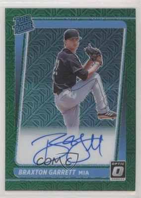 2021 Panini Donruss Optic Green Mojo Prizm /99 Braxton Garrett #RRS-BG Auto RC - Image 1 of 2
