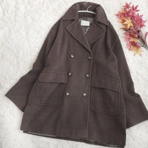 Max Mara Virgin Wool Angora Double-Breasted Coat 40 -New from Japan - Picture 1 of 16