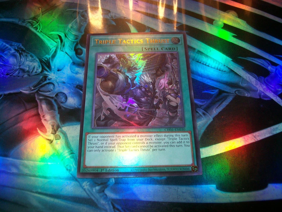 Triple Tactics Thrust 1st Edition Ultra Rare CH01-EN030 Yu-Gi-Oh! - Image 1 of 1