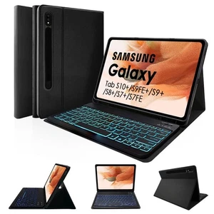 LAMA Backlit Keyboard Case Tab S7+/S7 FE/S8+/S9+/S9 FE+ 12.4", Black+Backlit  - Picture 1 of 8