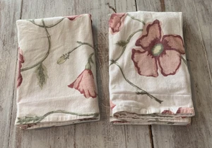 Pottery Barn Kissenbezug Paar Mohn Flanell Standard Blumen weich 100 % Baumwolle - Bild 1 von 11