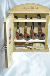 Pfeifenschrank (ohne Pfeifen) für 4 Pfeifen; praktisch, mit Filter und Besteck - Bild 1 von 11