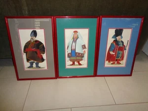 Vintage Russische Volksfigur Aquarell Gemälde 3er Set Iwan Bilibin ? - Bild 1 von 5